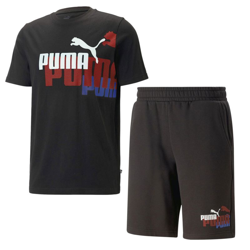 ESS LOGO POWER Tee Shorts PUMA Black Warm eart L Linstashop